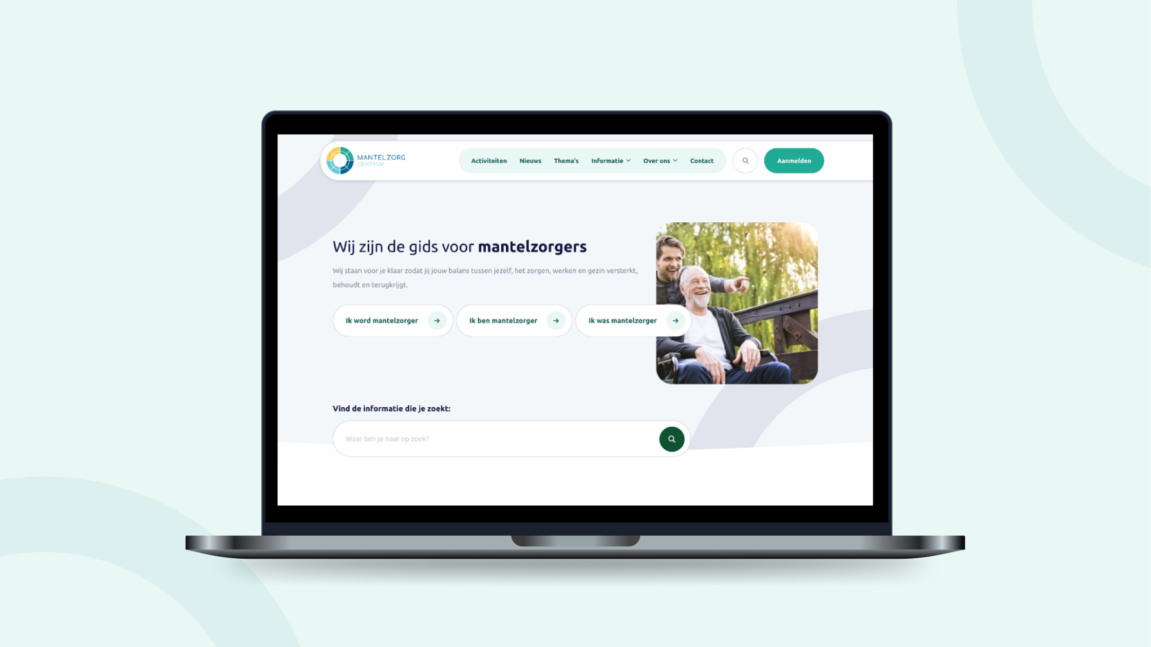 mockup vakantie mantelzorgcentrum laptop